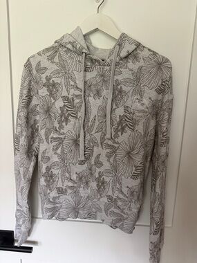 Newport Gray Floral Hoodie Sweater